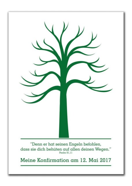 Preview: Gaestebaum Wedding Tree Konfirmation Hochzeit Benjamin gruen