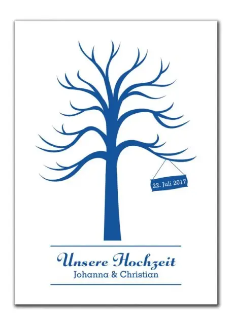 Gaestebaum Wedding Tree Konfirmation Hochzeit Isabell Johanna Christian blau