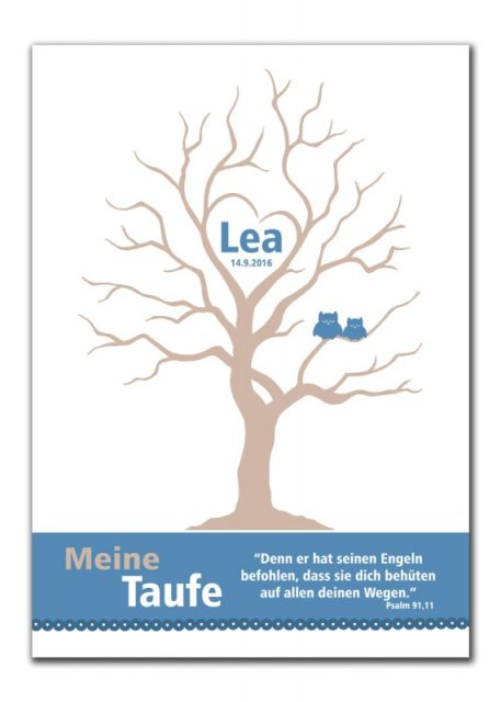 Preview: Gaestebaum Wedding Tree Konfirmation Hochzeit Lea blau
