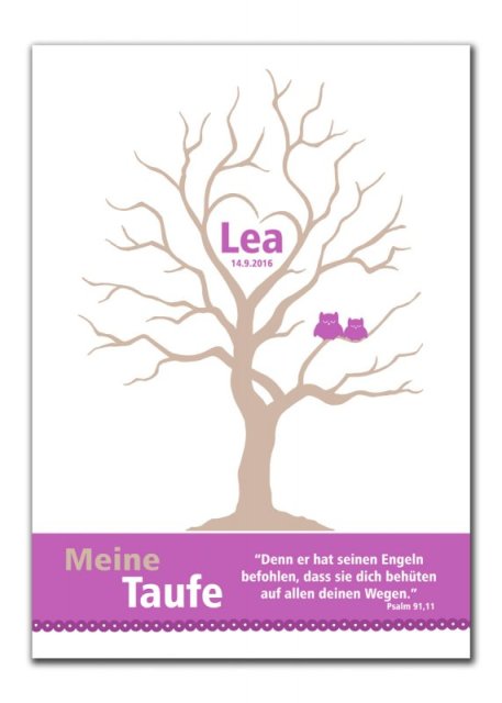 Preview: Gaestebaum Wedding Tree Konfirmation Hochzeit Lea pink