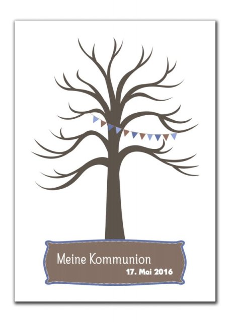 Preview: Gaestebaum Wedding Tree Konfirmation Hochzeit Isabell Petra blau