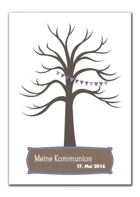 Gaestebaum Wedding Tree Konfirmation Hochzeit Isabell Petra blau