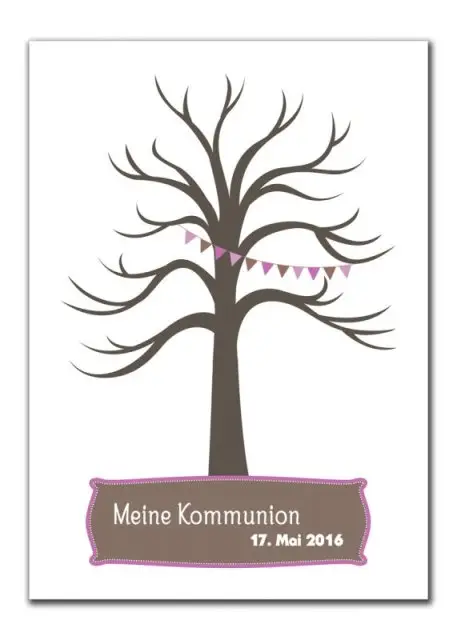 Gaestebaum Wedding Tree Konfirmation Hochzeit Isabell Petra pink