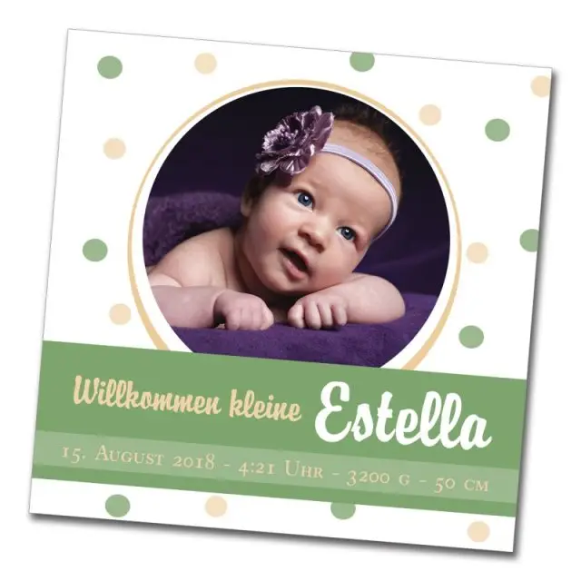 Geburtskarte Babykarte quadratisch 125 mm 210 Estella grün