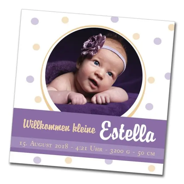 Geburtskarte Babykarte quadratisch 125 mm 210 Estella lila