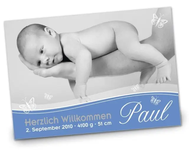 Geburtskarte Babykarte DIN A6 A5 quer Paul blau