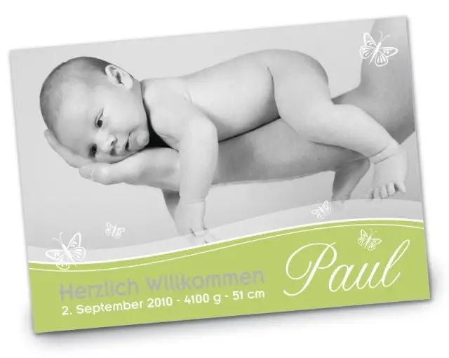 Geburtskarte Babykarte DIN A6 A5 quer Paul gruen