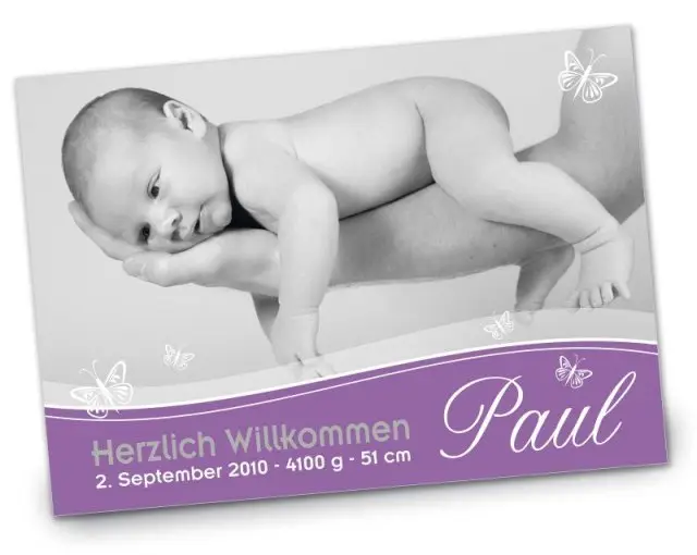 Geburtskarte Babykarte DIN A6 A5 quer Paul lila