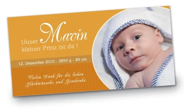 Geburtskarte Babykarte DIN Lang quer Marvin gelb