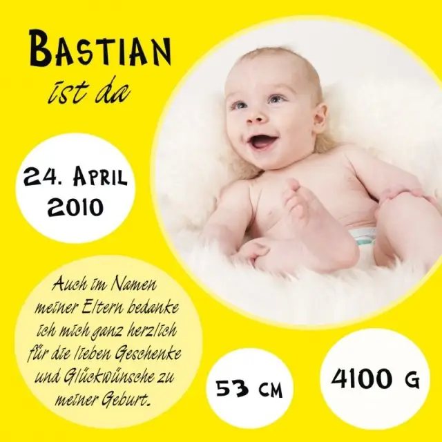 Geburtskarte Babykarte quadratisch 125 mm 210 Bastian gelb