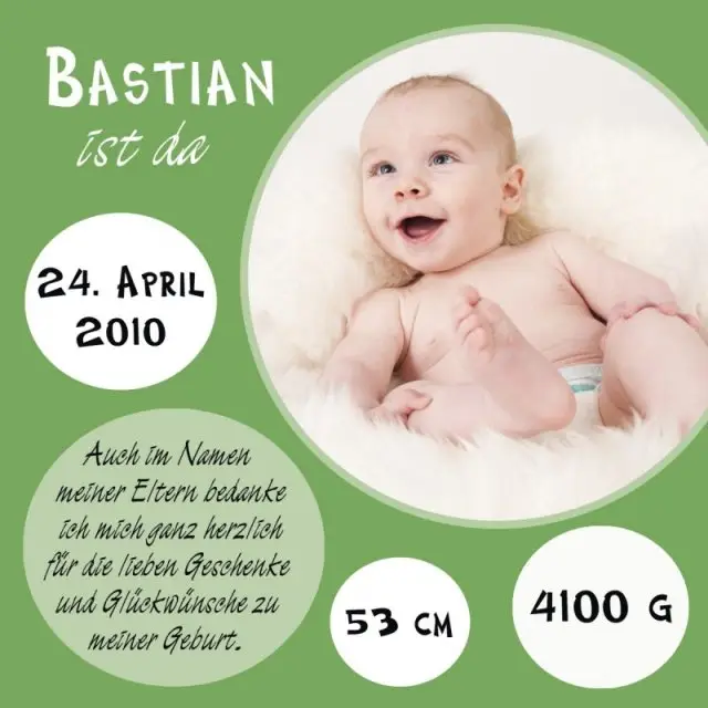 Geburtskarte Babykarte quadratisch 125 mm 210 Bastian gruen