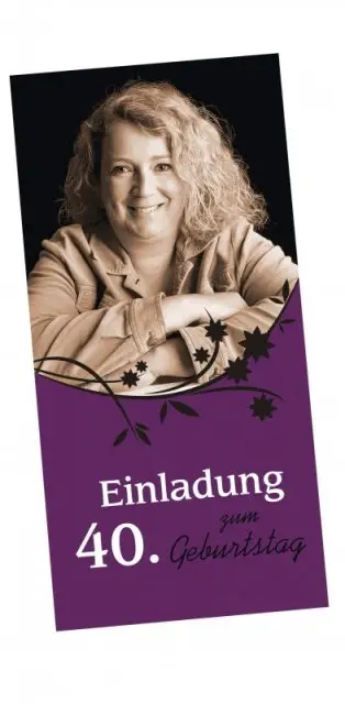 Geburtstag Einladungskarte DIN Lang hoch Geli lila