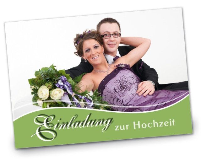 Hochzeit Einladungskarte DIN A6 + DIN A5 quer Alexandra & Tobias