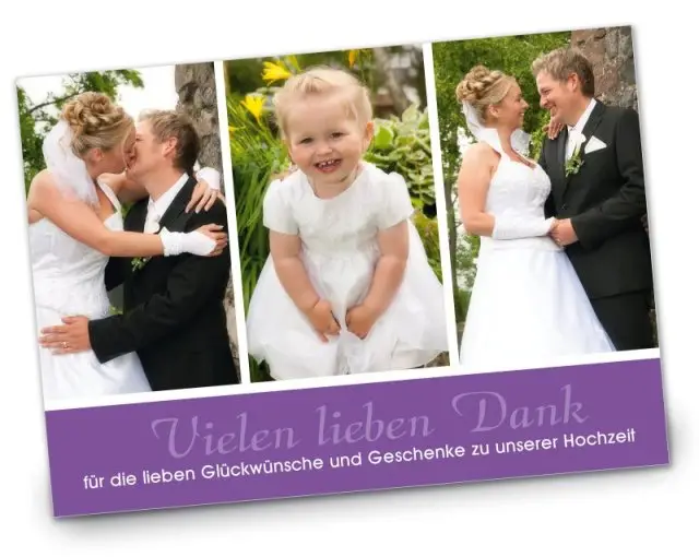 Hochzeit Danksagungskarte DIN A6 A5 hoch Kim Kai lila