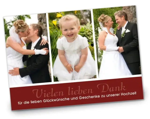 Hochzeit Danksagungskarte DIN A6 A5 hoch Kim Kai rot
