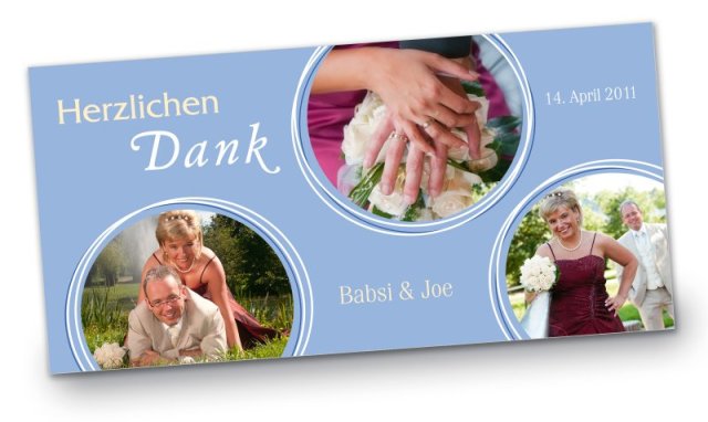 Preview: Hochzeit Danksagungskarte DIN Lang Babsi & Joe Preview: Hochzeit Danksagungskarte DIN Lang quer Babsi Joe blau