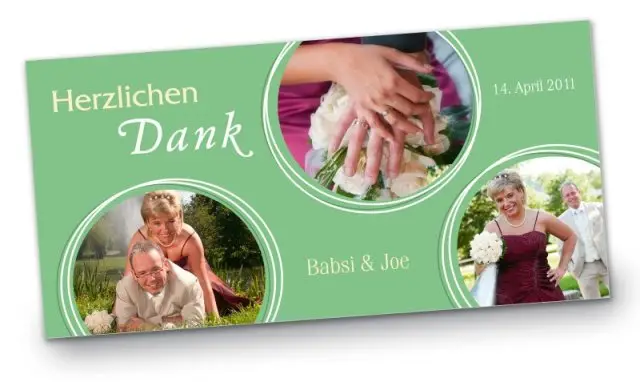 Hochzeit Danksagungskarte DIN Lang quer Babsi Joe gruen