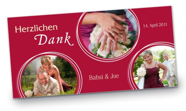 Preview: Hochzeit Danksagungskarte DIN Lang Babsi & Joe Preview: Hochzeit Danksagungskarte DIN Lang quer Babsi Joe rot