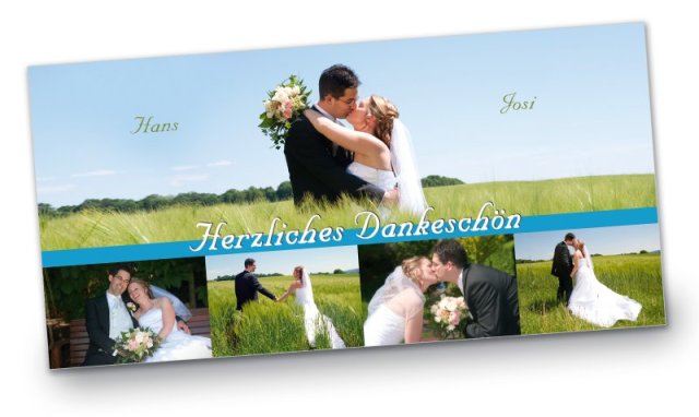Preview: Hochzeit Danksagungskarte DIN Lang Josi & Hans Preview: Hochzeit Danksagungskarte DIN Lang quer Josi Hans tuerkis