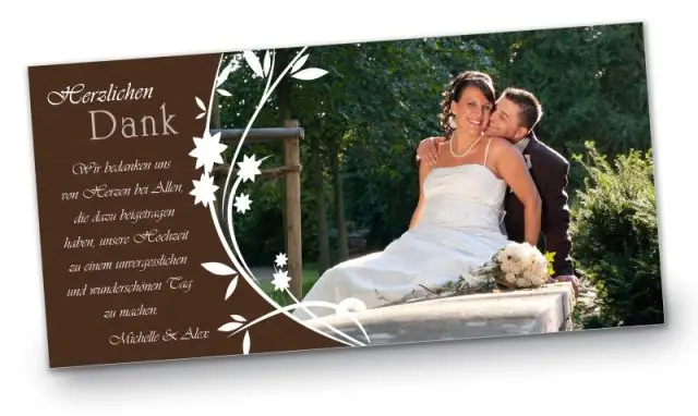 Hochzeit Danksagungskarte DIN Lang quer Michelle Alex braun