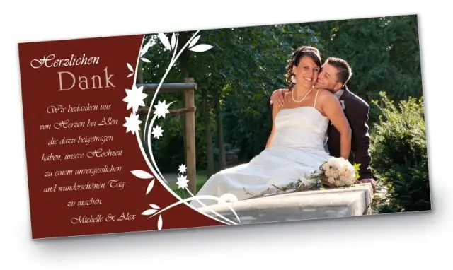 Hochzeit Danksagungskarte DIN Lang quer Michelle Alex rot