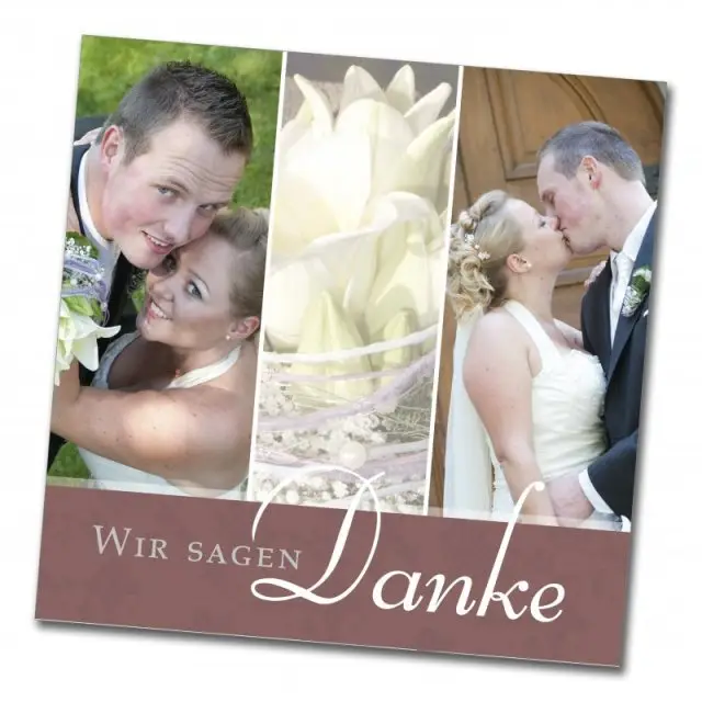 Hochzeit Danksagungskarte quadratisch 125 mm 210 Achim Inga braun