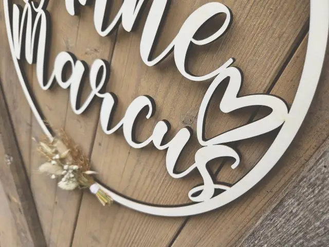 Lasercut Hoop "Hochzeit 1" mit individuellem Laserschnitt