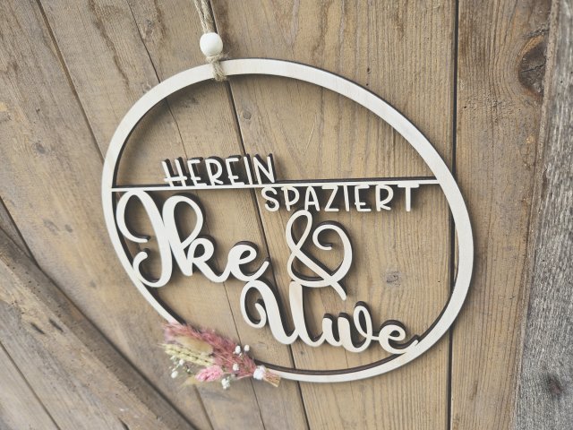 Lasercut Hoop "Willkommen 7" mit individuellem Laserschnitt