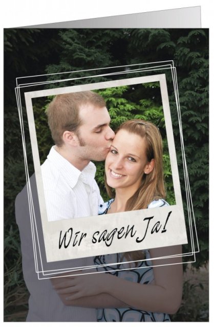 Klappkarte Hochzeit Einladungskarte DIN A5 + DIN A6 quer rot Ivonne & Mike