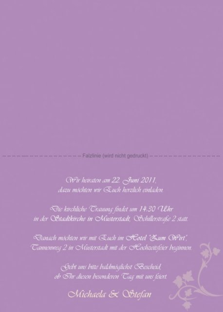 Klappkarte Hochzeit Einladungskarte DIN A5 + DIN A6 quer rot Ivonne & Mike
