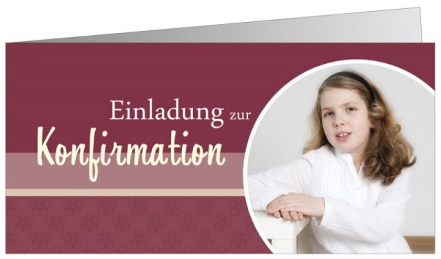 Klappkarte Konfirmation Kommunion Einladung DIN Lang Melanie