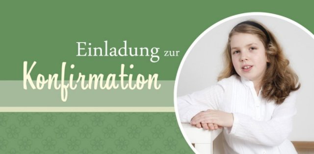 Klappkarte Konfirmation Kommunion Einladung DIN Lang Melanie