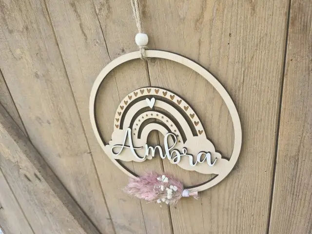 Lasercut 3D Hoop "Namensschild 1" Kinderzimmer Deko Lasercut 3D Hoop "Namensschild 1" Kinderzimmer Deko