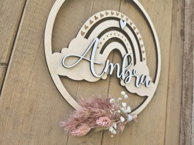 Lasercut 3D Hoop "Namensschild 1" Kinderzimmer Deko Lasercut 3D Hoop "Namensschild 1" Kinderzimmer Deko