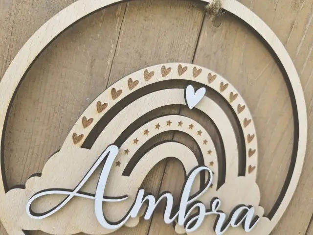 Lasercut 3D Hoop "Namensschild 1" Kinderzimmer Deko Lasercut 3D Hoop "Namensschild 1" Kinderzimmer Deko