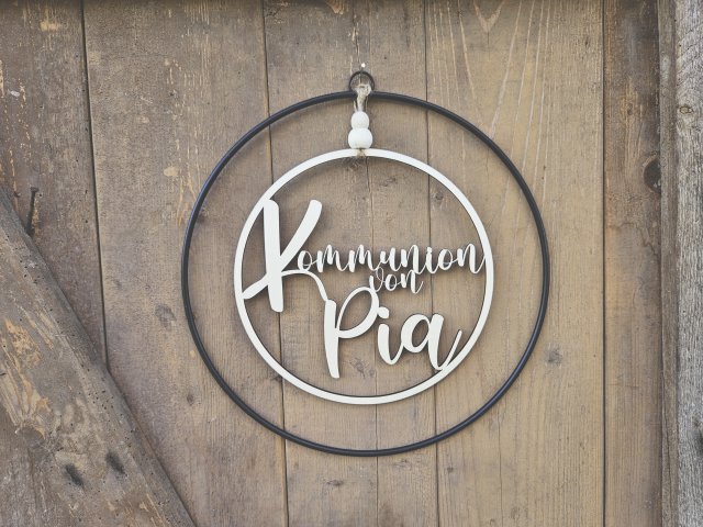 Lasercut-Hoop "Kommunion 1" mit personalisiertem Namen