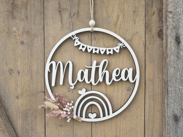 Lasercut Hoop "Namensschild 1" für das Kinderzimmer