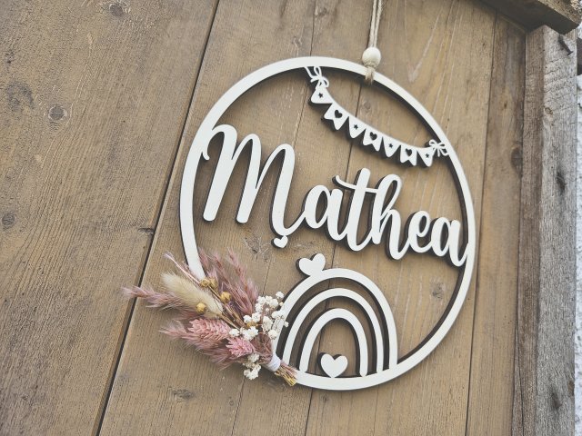 Lasercut Hoop "Namensschild 1" für das Kinderzimmer