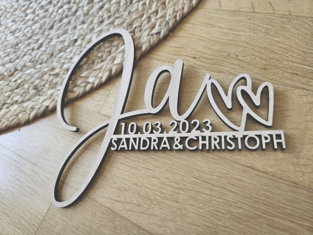 Lasercut "Hochzeit 1" mit individuellem Laserschnitt