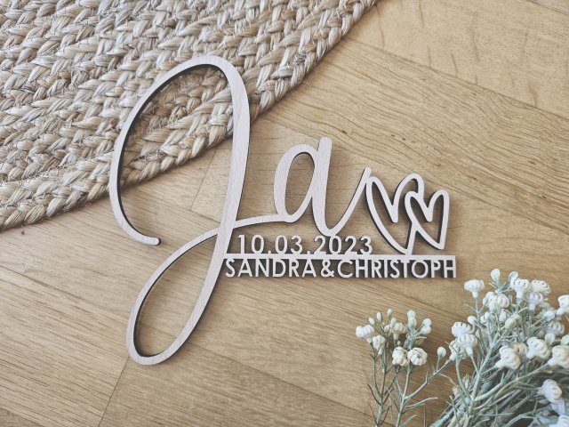 Lasercut "Hochzeit 1" mit individuellem Laserschnitt