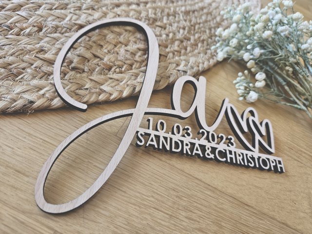 Lasercut "Hochzeit 1" mit individuellem Laserschnitt