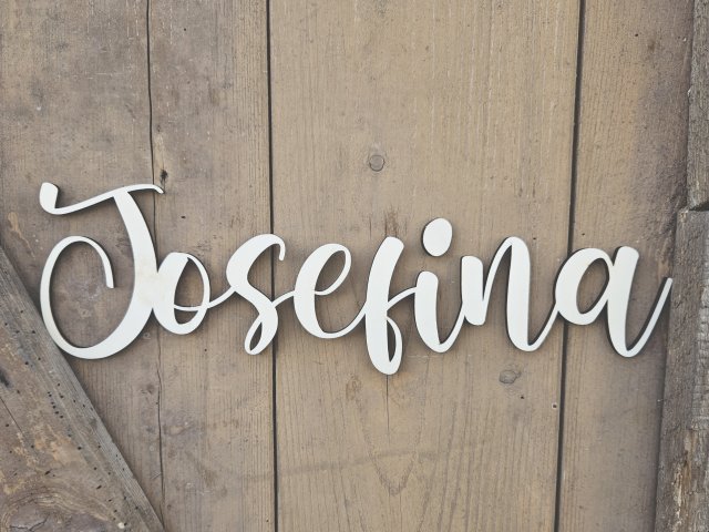 Namensschild Schriftzug Lasercut "Josefina" aus Holz