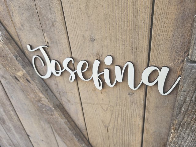 Namensschild Schriftzug Lasercut "Josefina" aus Holz