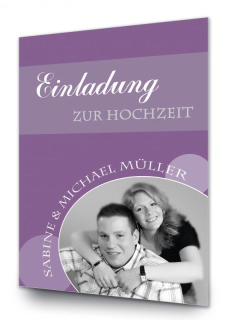 Hochzeit Einladungskarte DIN A6 + DIN A5 hoch Sabine & Michael