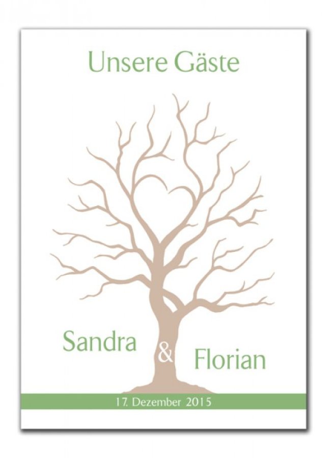 Wedding Tree Gästebaum auf Leinwand mit Keilrahmen "Sandra und Florian"