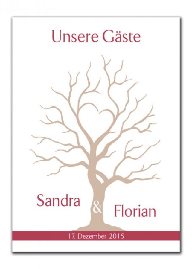 Wedding Tree Gästebaum auf Leinwand mit Keilrahmen "Sandra und Florian"