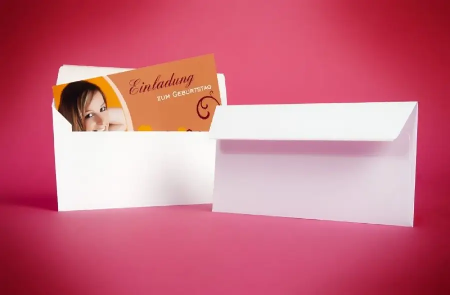 Klappkarte Hochzeit Einladungskarte DIN Lang quer Verena & Michael