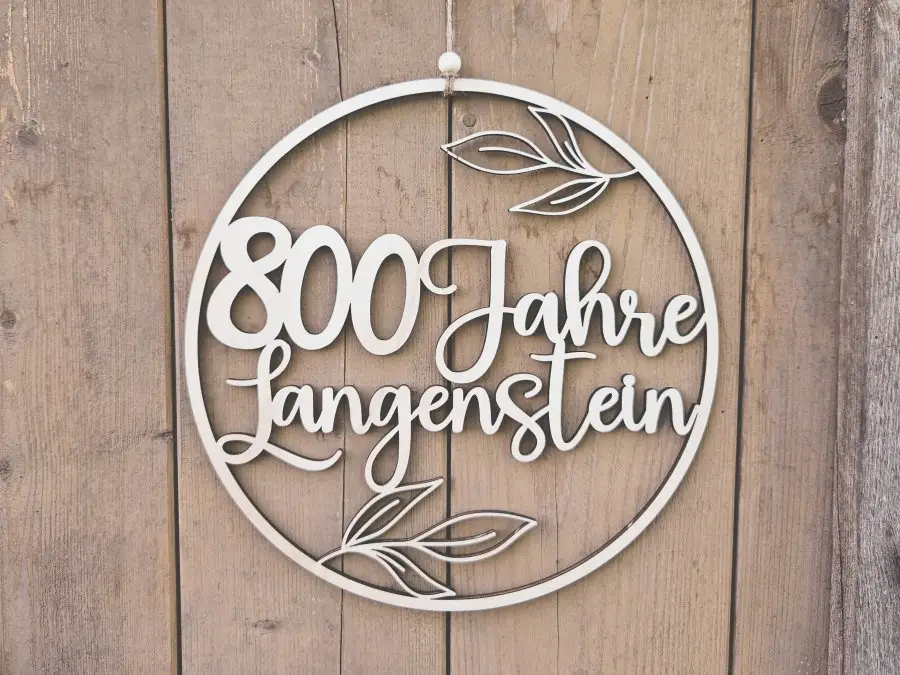 "800 Jahre Langenstein" Holzschnitt Lasercut