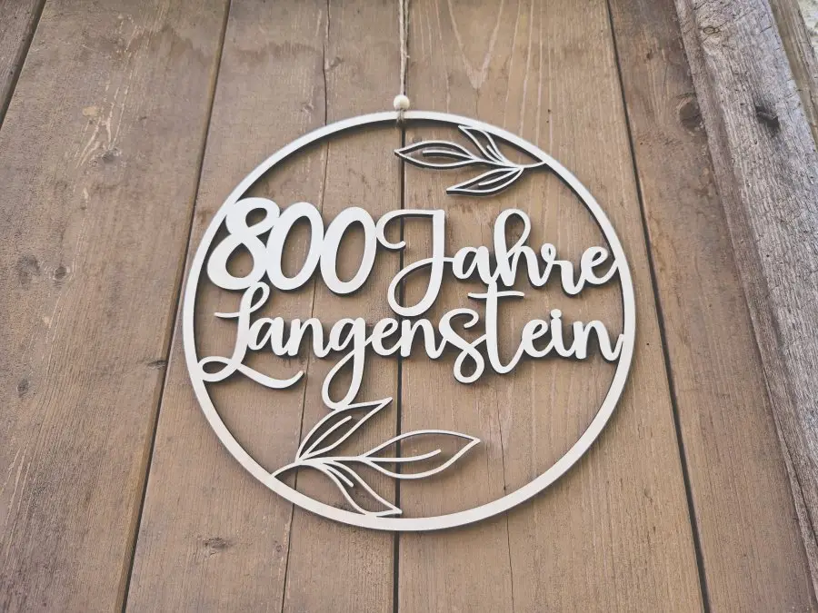 "800 Jahre Langenstein" Holzschnitt Lasercut