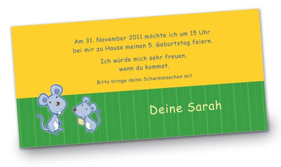 Geburtstag Einladungskarte DIN Lang quer Sarah